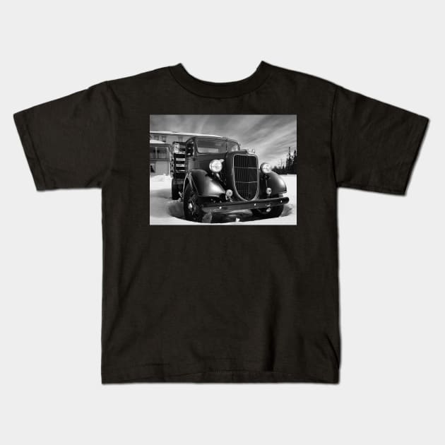 1935 Ford Classic Pickup V4 Kids T-Shirt by Family journey with God